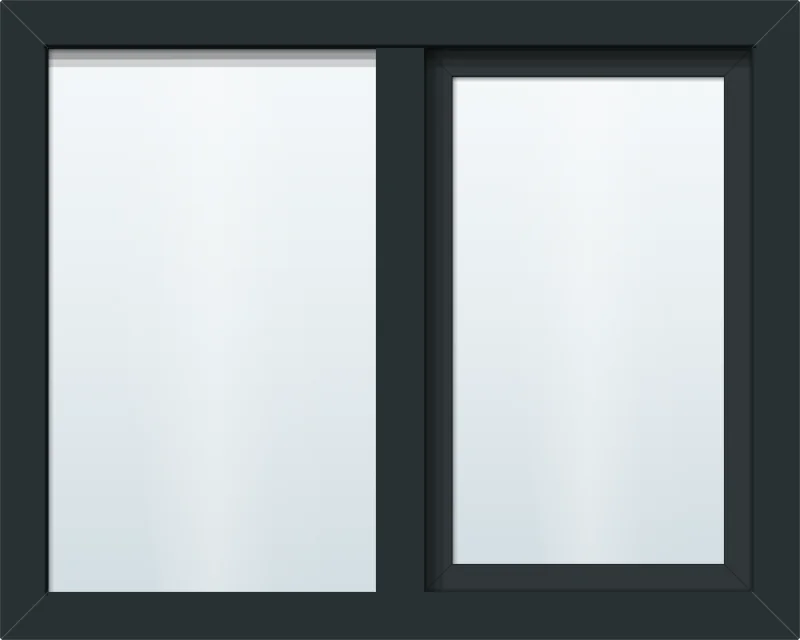 aluminium draaikiepraam met vast glas